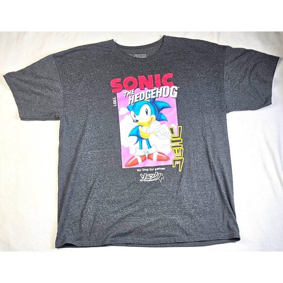 Sonic The Hedgehog Graphic Tee 1991 2XL Mexico  Grey  Retro Gamer Style - Picture 1 of 7